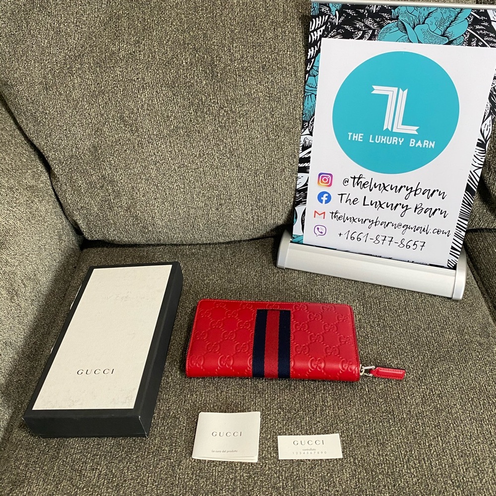 Authentic Gucci Red Microgussima Wallet